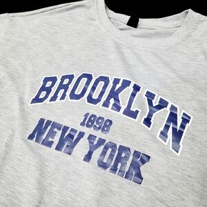 SHEIN Grey Brooklyn New York Crewneck Sweatshirt Size: 2XL